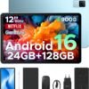 【Última versión de Android 16】DOOGEE U12 VIP Tablet Android 16, Tablet 12 Inches, 24GB RAM + 128GB /2TB, Gemini AI, Tablets with Keyboard and Pencil, 9000mAh /18W, 13MP + 8MP, Children's Tablet Octa Core/Widevine L1/OTG/Face ID
